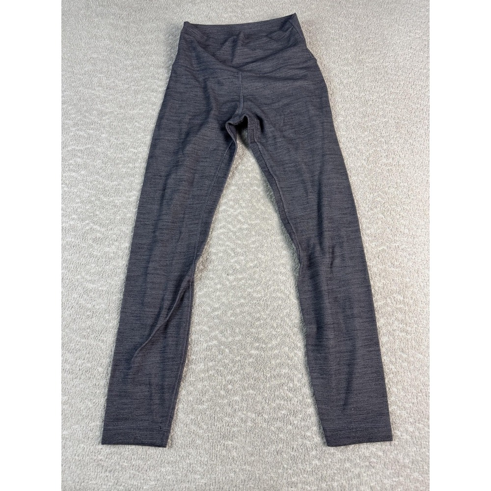 Lululemon Leggings Womens 4 Gray High Rise Heathered Yoga Pants Workout Athletic
